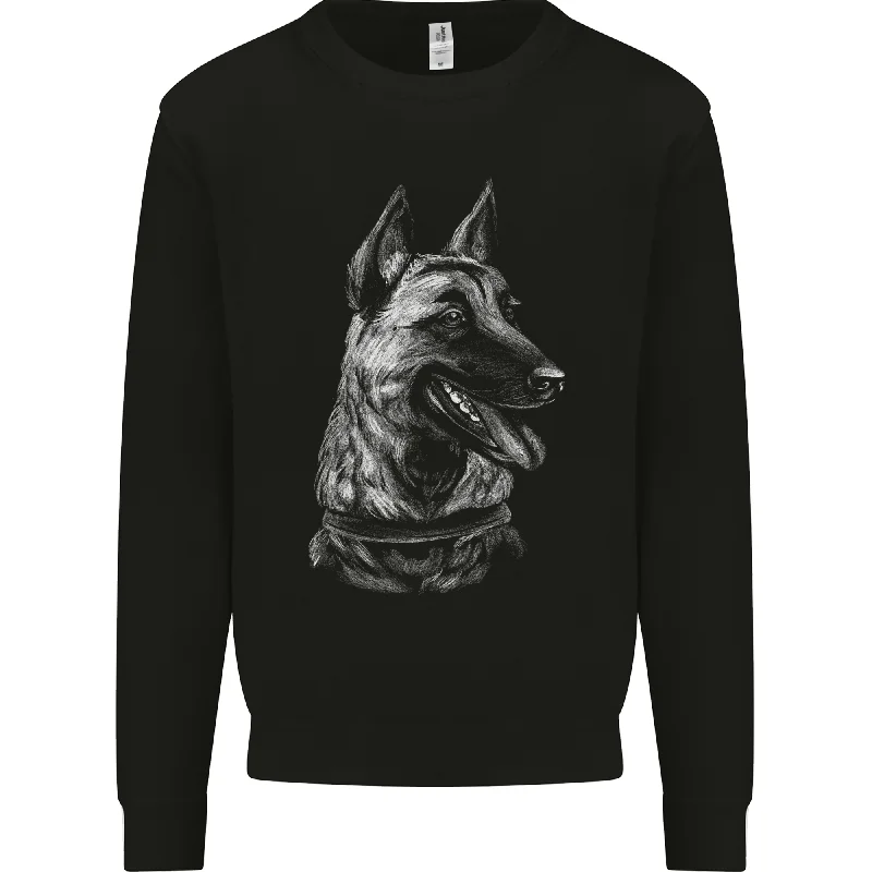 A Malinois Belga Dog Mens Sweatshirt Jumper Hoodie with Belted Waist Structured Tailored