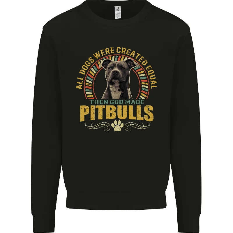 A Pitbull Dog Mens Sweatshirt Jumper Hoodie with Drawstring Waist Adjustable Fitted