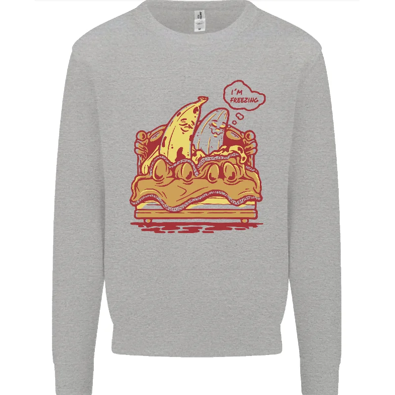 A Naked Banana Cold in Bed Mens Sweatshirt Jumper Hoodie with Turtle Neck Cozy Winter A Naked Banana Cold in Bed Mens Sweatshirt Jumper Hoodie with Turtle Neck Cozy Winter