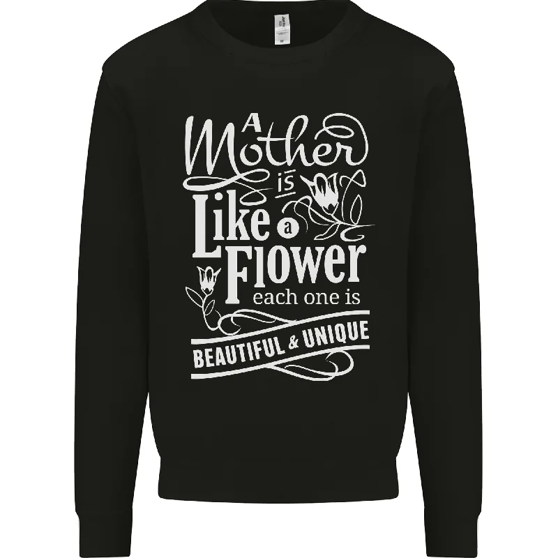 A Mother is Like a Flower Mum Mom Day Mens Sweatshirt Jumper Hoodie with V-Neck Classic Versatile A Mother is Like a Flower Mum Mom Day Mens Sweatshirt Jumper Hoodie with V-Neck Classic Versatile