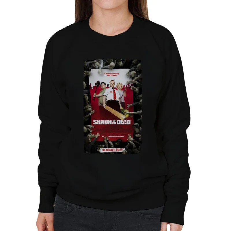 Shaun of the Dead Theatrical Poster Women's Sweatshirt Hoodie with Longline Fit Extended Stylish