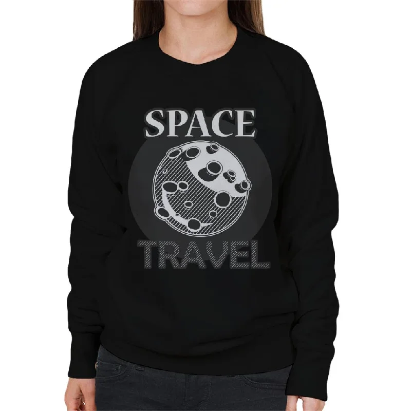 NASA Space Travel To The Moon Women's Sweatshirt Hoodie with Earth Tones Natural Calm