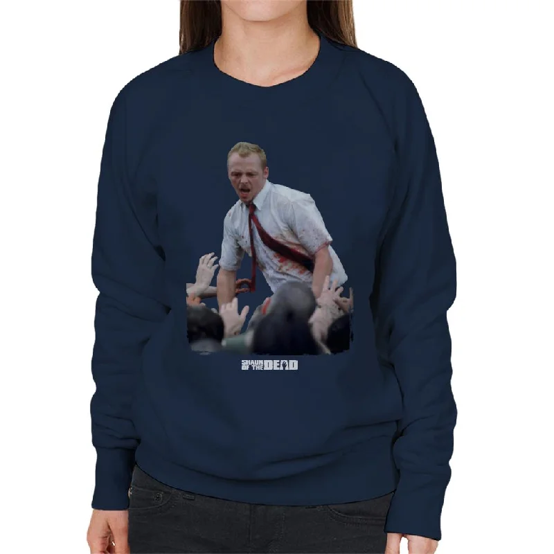 Shaun of the Dead With Zombies Women's Sweatshirt Hoodie with Crew Neck Simple Timeless