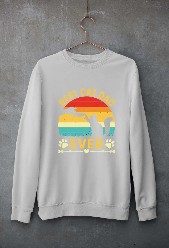 Cat Dad Unisex Sweatshirt for Men/Women Hoodie with Hem Applique Textured Unique