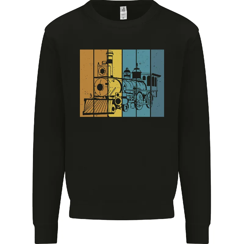 A Locomotive Trainspotter Trains Trainspotting Mens Sweatshirt Jumper Hoodie with Cuffed Sleeves Snug Secure