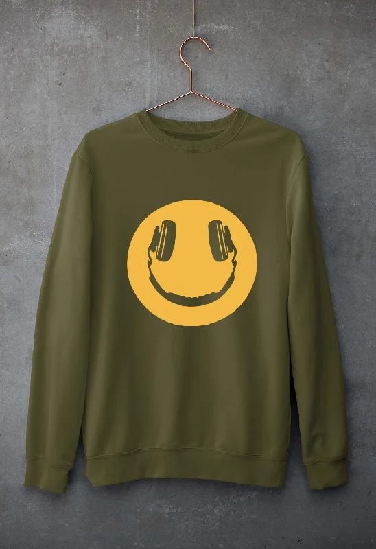 Emoji Headphone Music Unisex Sweatshirt for Men/Women Hoodie with Fur Luxurious Winter