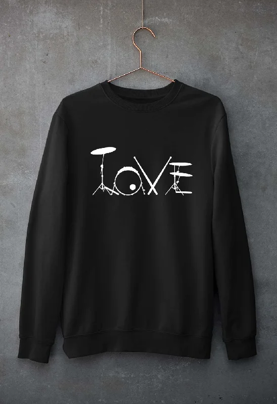 Love Drum Unisex Sweatshirt for Men/Women Hoodie with Slim Fit Tailored Modern