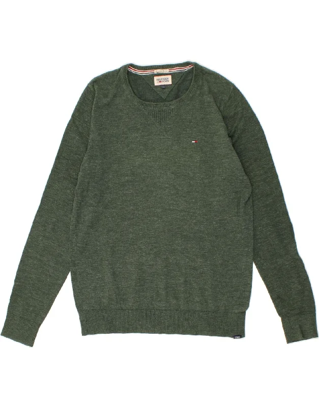 TOMMY HILFIGER Mens Crew Neck Jumper Sweater Large Green Plaid Sweater Polka Dot Checkered TOMMY HILFIGER Mens Crew Neck Jumper Sweater Large Green Plaid Sweater Polka Dot Checkered