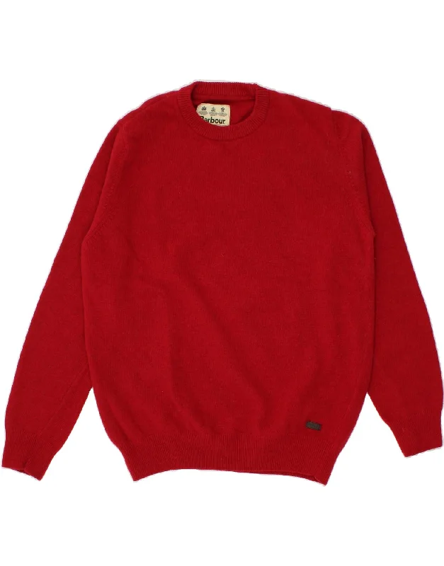 BARBOUR Mens Crew Neck Jumper Sweater XL Red Wool Chenille Blend Fleece Blend Nylon Blend BARBOUR Mens Crew Neck Jumper Sweater XL Red Wool Chenille Blend Fleece Blend Nylon Blend
