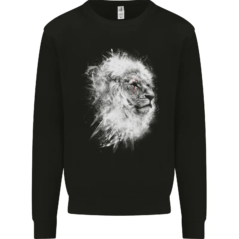 A Lion Mens Sweatshirt Jumper Hoodie with Drawcord Adjustable Secure
