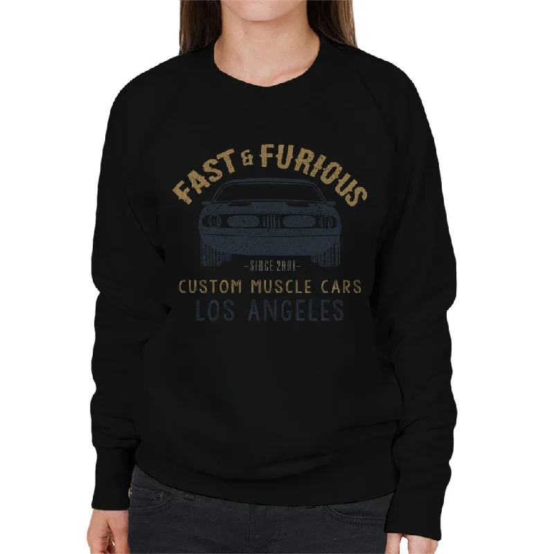 Fast and Furious Custom Muscle Cars Los Angeles Women's Sweatshirt Hoodie with Drop Shoulder Relaxed Streetwear