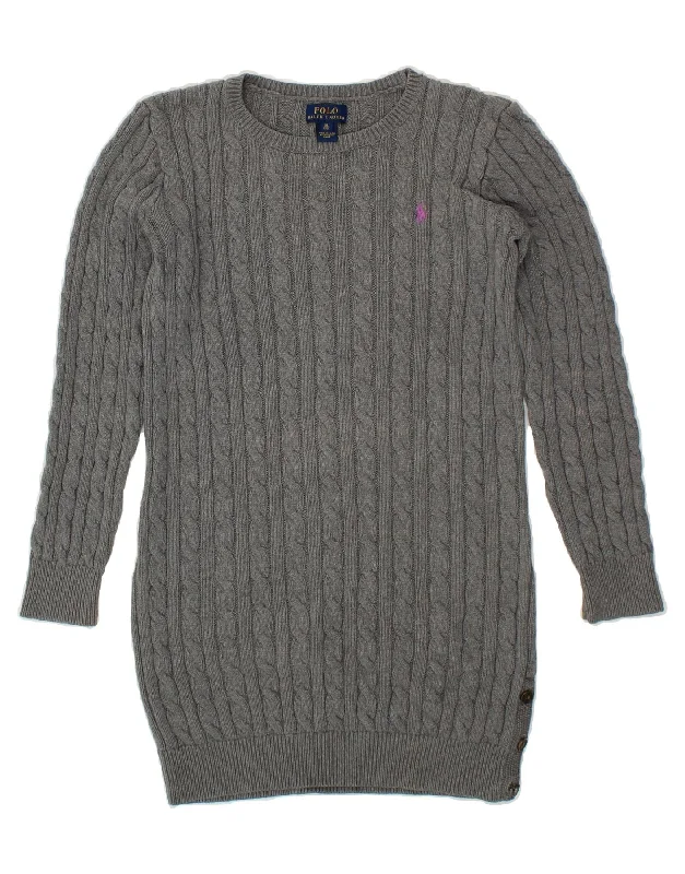 POLO RALPH LAUREN Girls Long Sleeve Jumper Dress 15-16 Years XL Grey Wool Fabric Cashmere Fabric Tweed Fabric POLO RALPH LAUREN Girls Long Sleeve Jumper Dress 15-16 Years XL Grey Wool Fabric Cashmere Fabric Tweed Fabric