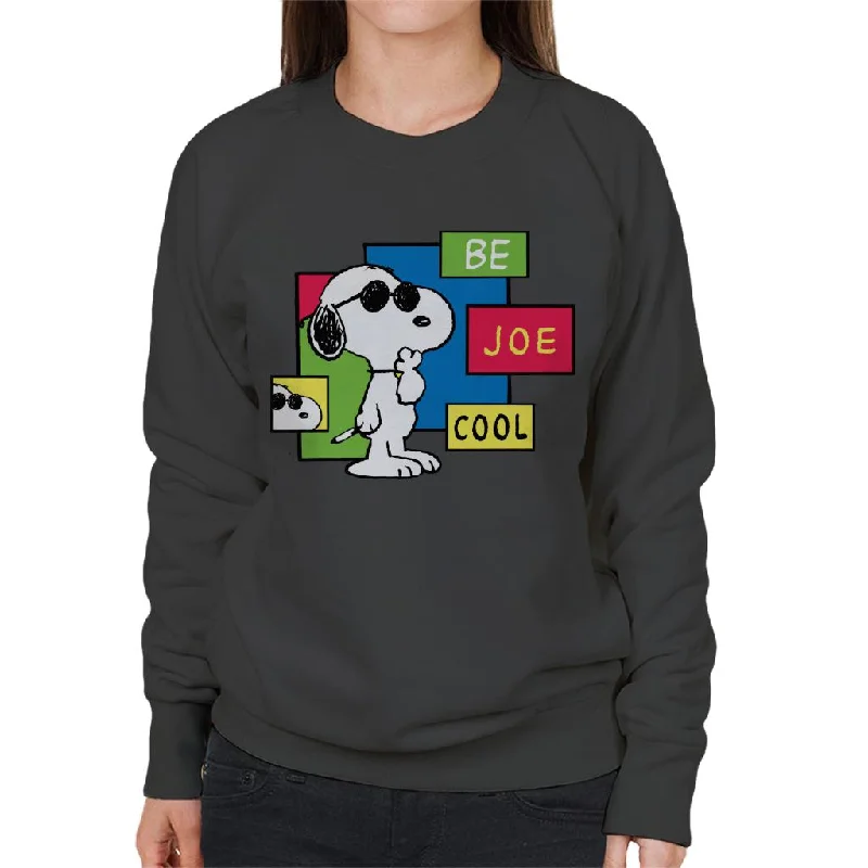 Peanuts Be Joe Cool Snoopy Women's Sweatshirt Hoodie with Button Placket Classic Preppy