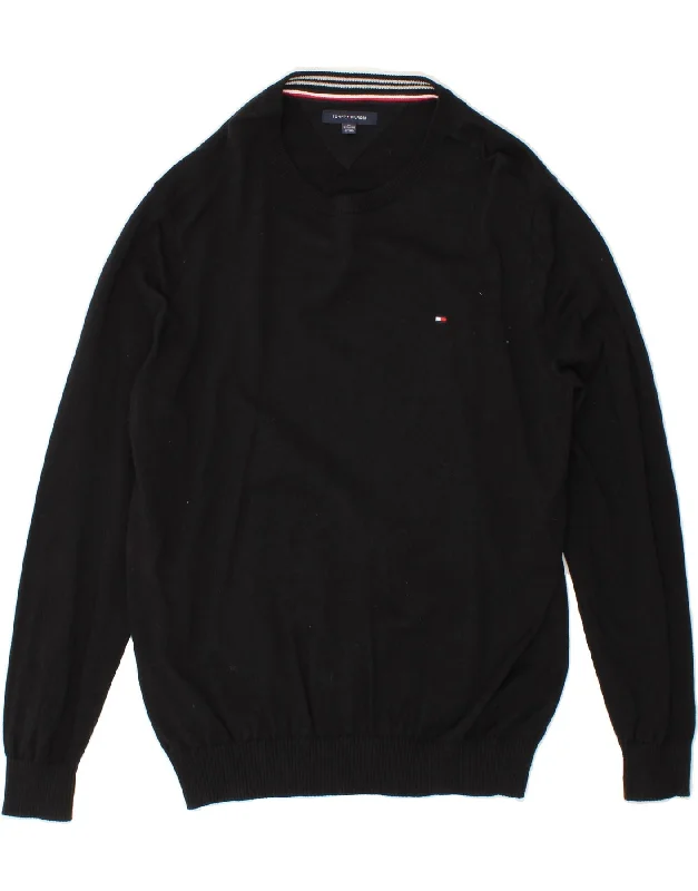 TOMMY HILFIGER Mens Crew Neck Jumper Sweater 2XL Black Cotton Terry Blend Velvet Blend Canvas Blend TOMMY HILFIGER Mens Crew Neck Jumper Sweater 2XL Black Cotton Terry Blend Velvet Blend Canvas Blend
