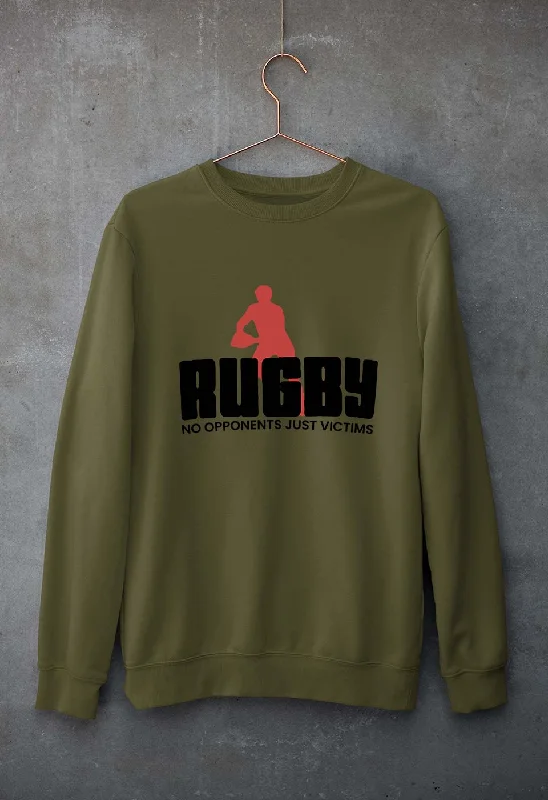 Rugby Unisex Sweatshirt for Men/Women Hoodie with Batwing Sleeves Loose Dramatic