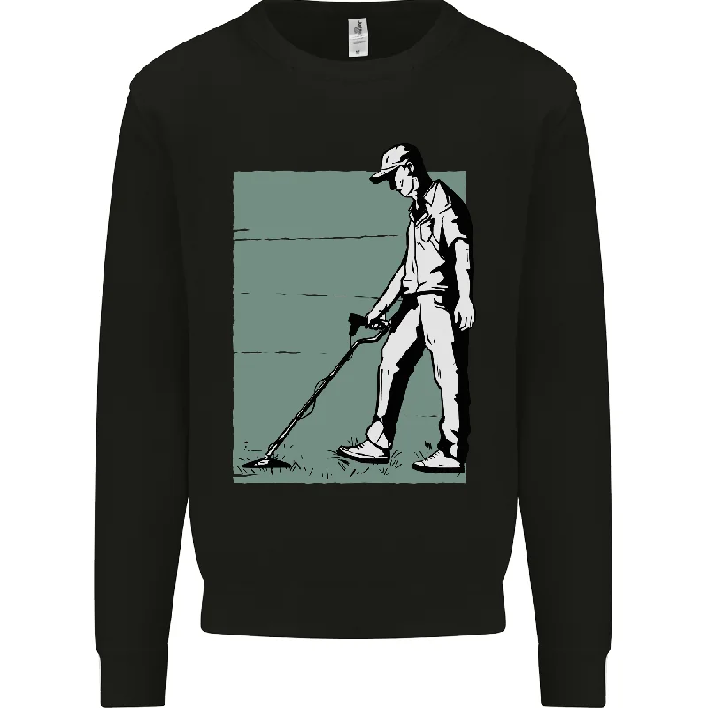A Man Metal Detecting Detector Mens Sweatshirt Jumper Hoodie with Drawcord Adjustable Secure