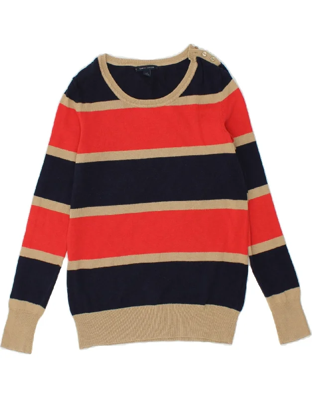 TOMMY HILFIGER Womens Boat Neck Jumper Sweater UK 10 Small Multicoloured Fleece Fabric Down Fabric Feather Fabric TOMMY HILFIGER Womens Boat Neck Jumper Sweater UK 10 Small Multicoloured Fleece Fabric Down Fabric Feather Fabric