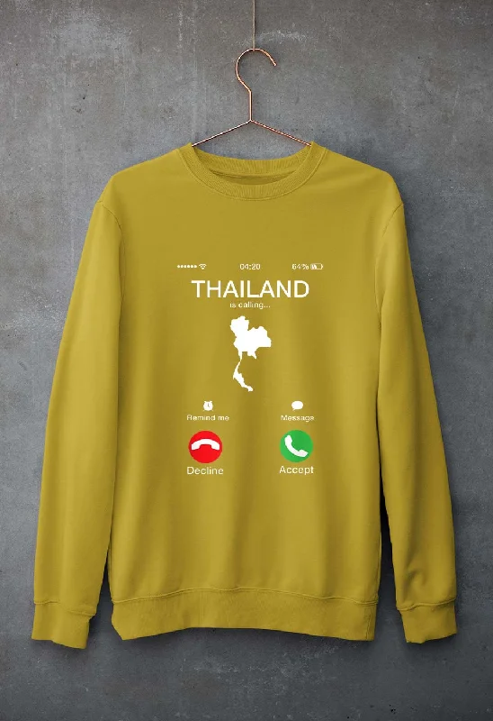 Thailand Calling Unisex Sweatshirt for Men/Women Hoodie with Full-Zip Functional Layering
