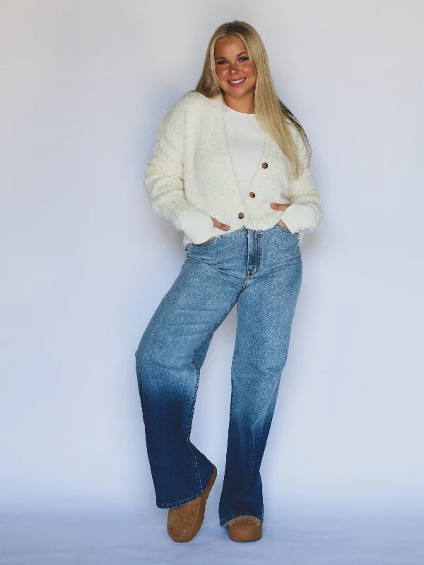 Unbreakable Ombre Jeans Comfortable Full-Length Denim Jeans