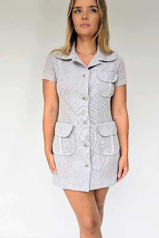 1960's Silver Mini Dress, Louis Feraud at Rembrandt Classic White Mini Dress