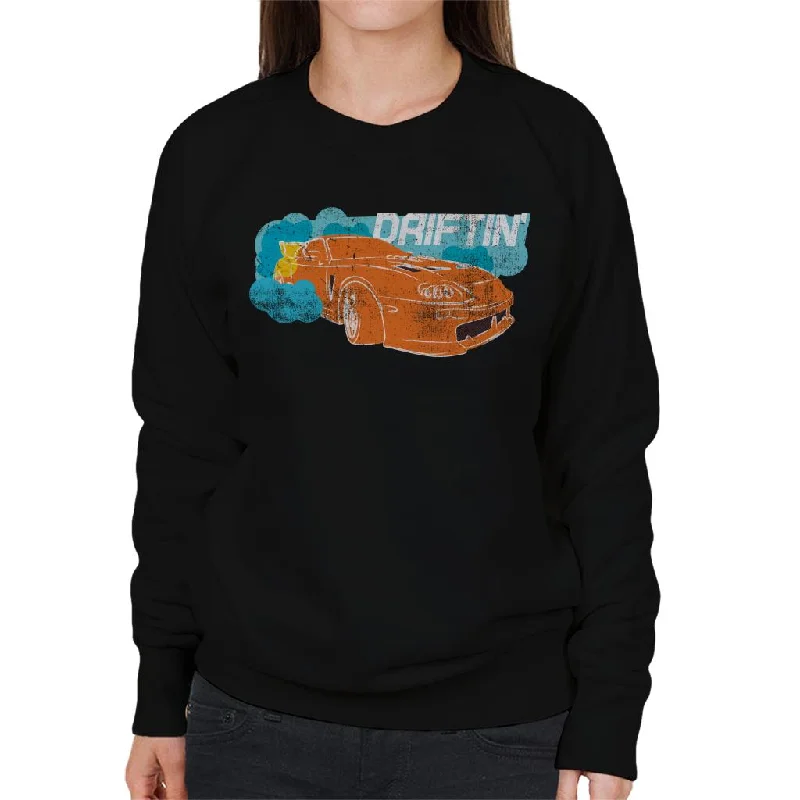 Fast and Furious Driftin Women's Sweatshirt Hoodie with Stripes Bold Sporty