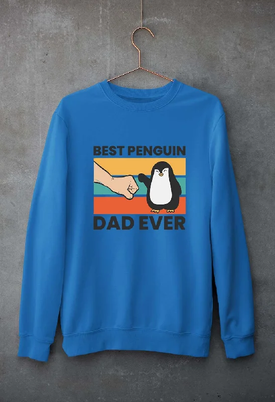 Penguin Dad Unisex Sweatshirt for Men/Women Hoodie with Ribbed Hem Stretchable Secure
