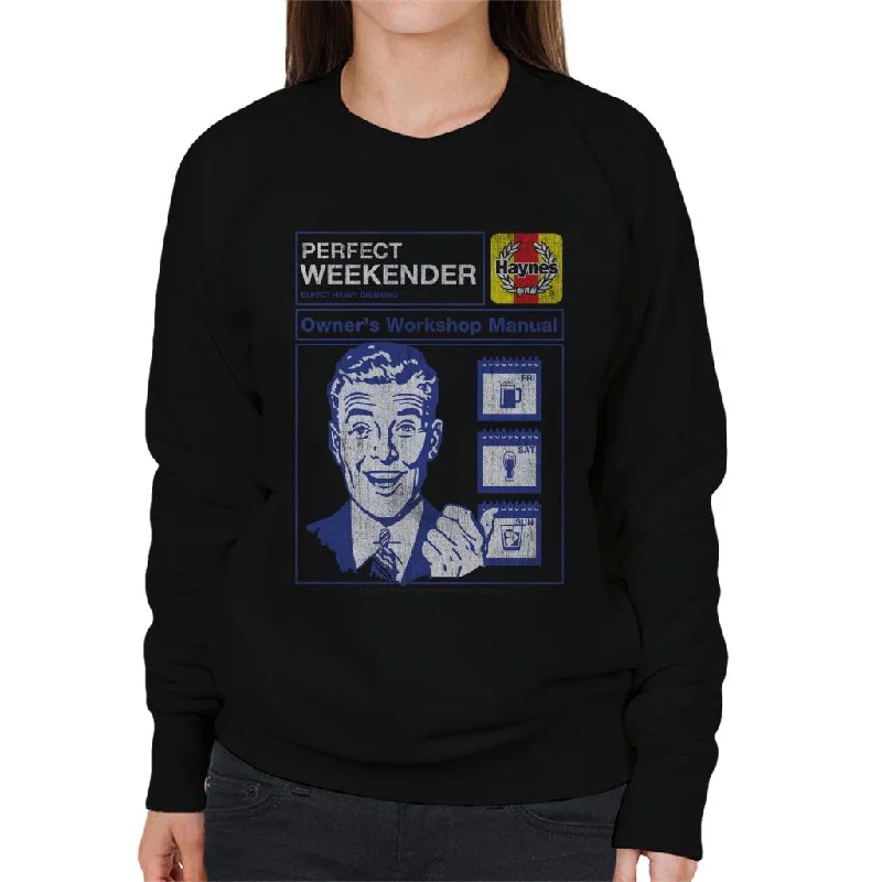 Haynes Perfect Weekender Workshop Manual Women's Sweatshirt Hoodie with Button Classic Timeless Haynes Perfect Weekender Workshop Manual Women's Sweatshirt Hoodie with Button Classic Timeless