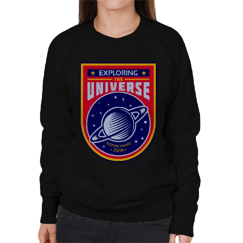 NASA Exploring The Universe Saturn Women's Sweatshirt Hoodie with Button Placket Classic Preppy