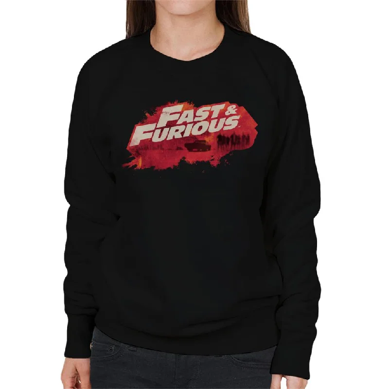 Fast and Furious Logo Character Backdrop Women's Sweatshirt Hoodie with Crew Neck Simple Timeless Fast and Furious Logo Character Backdrop Women's Sweatshirt Hoodie with Crew Neck Simple Timeless