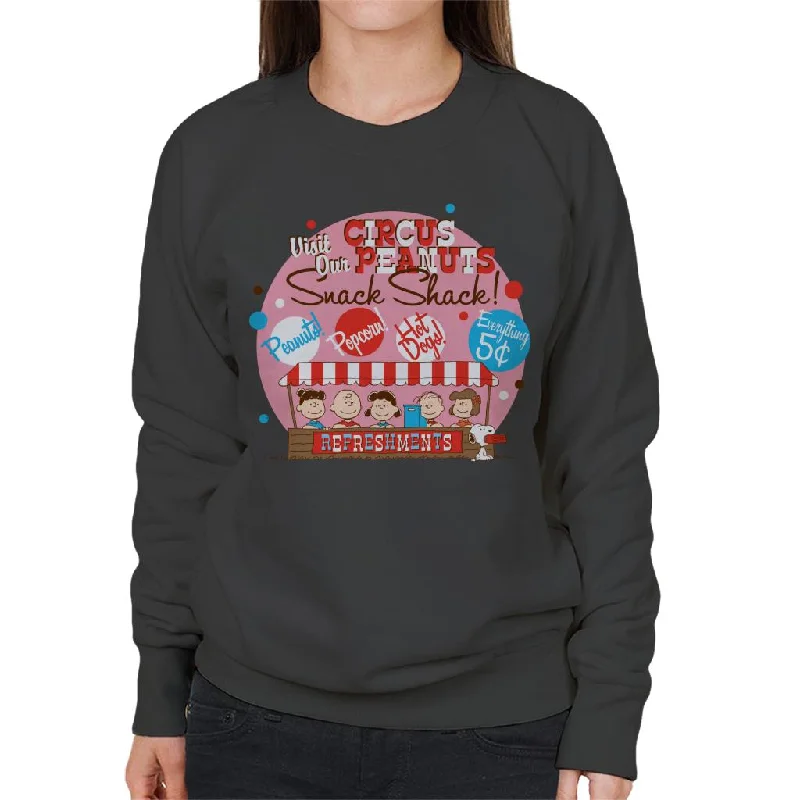 Peanuts Circus Snack Shack Women's Sweatshirt Hoodie Crop Top Short Trendy