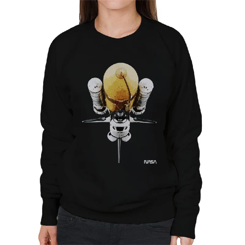 NASA Atlantis Shuttle Vintage Women's Sweatshirt Zip Hoodie Drawstring Kangaroo Pocket