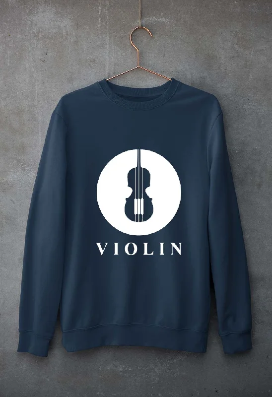 Violin Unisex Sweatshirt for Men/Women Hoodie with Ribbed Hem Stretchable Secure