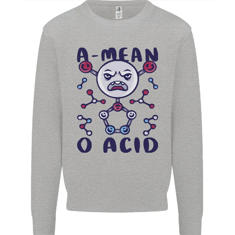 A Mean O Acid Funny Angry Biology Mens Sweatshirt Jumper Hoodie with Applique Textured Unique