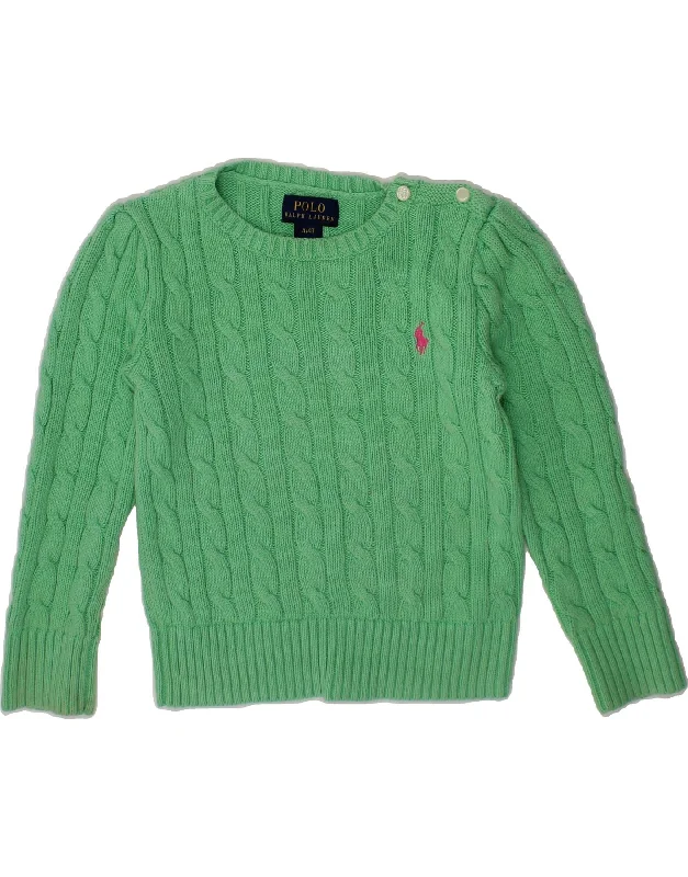 POLO RALPH LAUREN Girls Crew Neck Jumper Sweater 3-4 Years Green Cotton Wool Sweater Cotton Sweater Cashmere Sweater POLO RALPH LAUREN Girls Crew Neck Jumper Sweater 3-4 Years Green Cotton Wool Sweater Cotton Sweater Cashmere Sweater