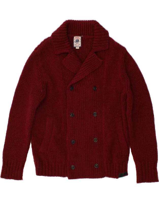DIESEL Mens Double Breasted Cardigan Sweater 2XL Maroon Wool Spandex Blend Rayon Blend Denim Blend DIESEL Mens Double Breasted Cardigan Sweater 2XL Maroon Wool Spandex Blend Rayon Blend Denim Blend