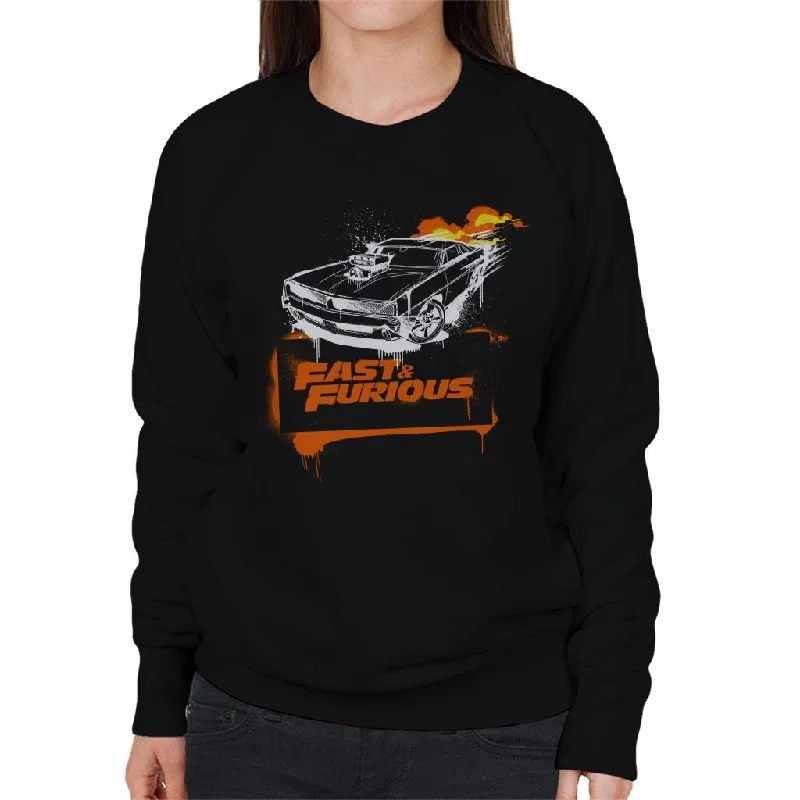 Fast and Furious Dodge Charger Flame Women's Sweatshirt Hoodie Dress Longline Feminine Fast and Furious Dodge Charger Flame Women's Sweatshirt Hoodie Dress Longline Feminine
