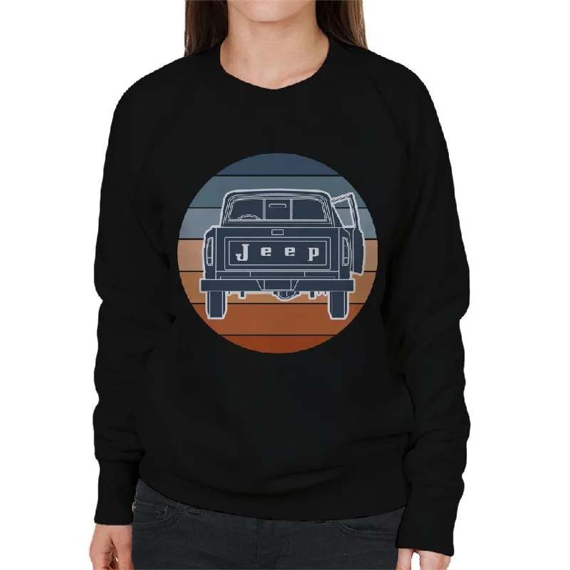 Jeep J10 Pickup Women's Sweatshirt Hoodie with Stripes Bold Sporty