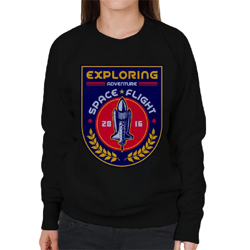 NASA Exploring Adventure Space Flight Women's Sweatshirt Hoodie with High Neck Warm Protective