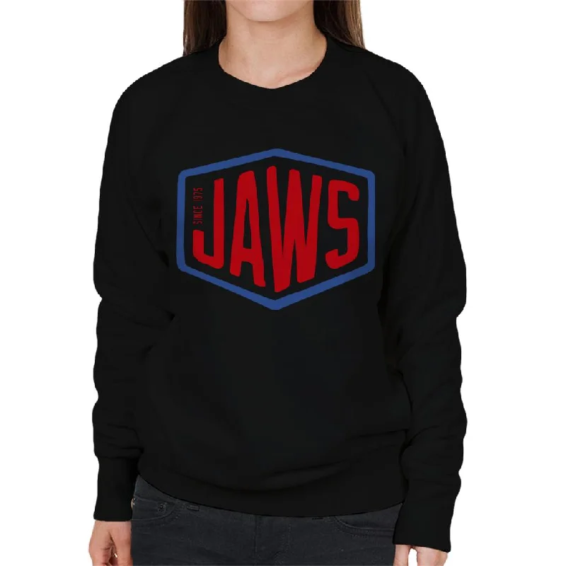 Jaws Since 1975 Red Text Women's Sweatshirt Hoodie with High Neck Warm Protective