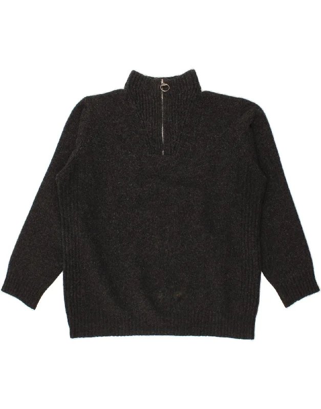 BARBOUR Mens Zip Neck Jumper Sweater Large Black Wool Fleece Sweater Nylon Polyester BARBOUR Mens Zip Neck Jumper Sweater Large Black Wool Fleece Sweater Nylon Polyester