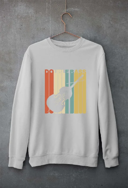 Double Bass Violin Unisex Sweatshirt for Men/Women Hoodie with Rhinestones Sparkly Elegant