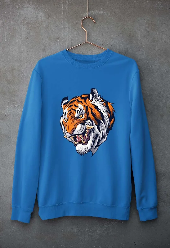 Tiger Unisex Sweatshirt for Men/Women Hoodie with Exposed Zipper Edgy Industrial