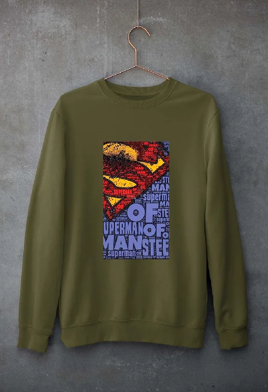 Superman Superhero Unisex Sweatshirt for Men/Women Hoodie with Metallic Shiny Futuristic
