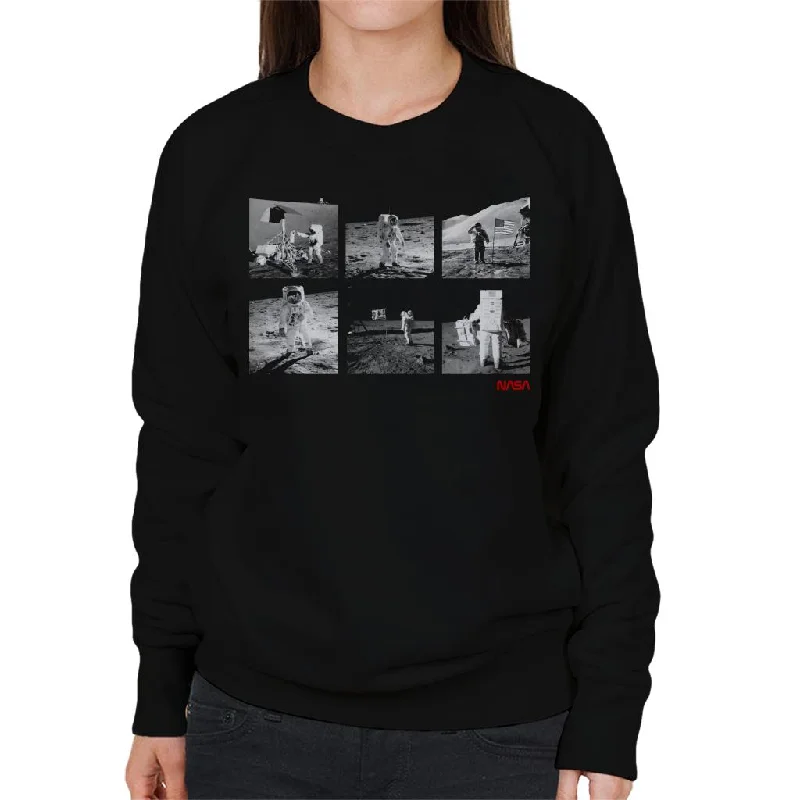 NASA Apolo 11 Landing Photos Women's Sweatshirt Hoodie with Drawstring Waist Adjustable Fitted