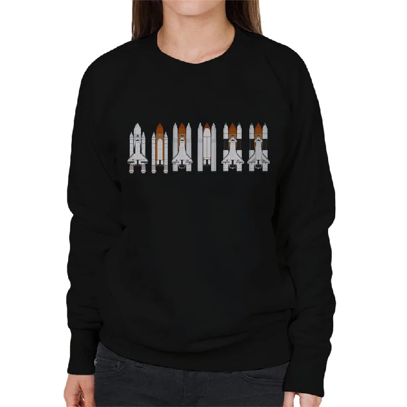NASA Space Shuttle Program Women's Sweatshirt Hoodie with Tie-Dye Psychedelic Retro