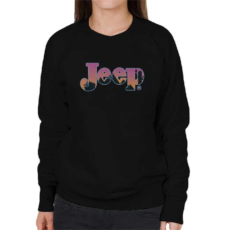 Jeep Desert Sunset Silhouette Logo Women's Sweatshirt Hoodie with Double Zipper Versatile Adjustable