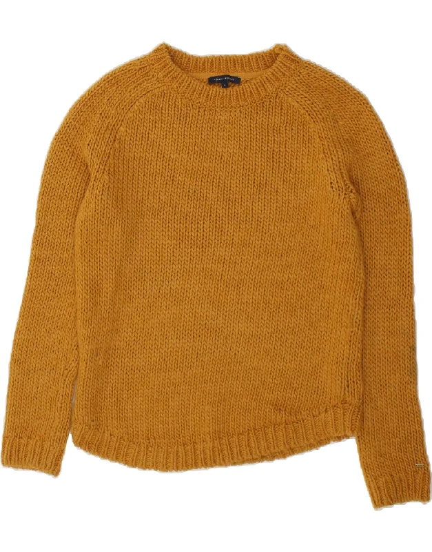 TOMMY HILFIGER Womens Boat Neck Jumper Sweater UK 14 Medium Brown Acrylic Wool Fabric Cashmere Fabric Tweed Fabric TOMMY HILFIGER Womens Boat Neck Jumper Sweater UK 14 Medium Brown Acrylic Wool Fabric Cashmere Fabric Tweed Fabric