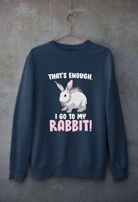 Rabbit Bunny Unisex Sweatshirt for Men/Women Hoodie with Hem Embroidery Detailed Premium