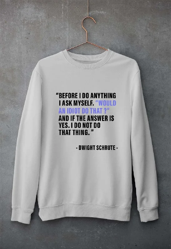 Dwight Schrute Unisex Sweatshirt for Men/Women Hoodie with Batwing Sleeves Loose Dramatic Dwight Schrute Unisex Sweatshirt for Men/Women Hoodie with Batwing Sleeves Loose Dramatic