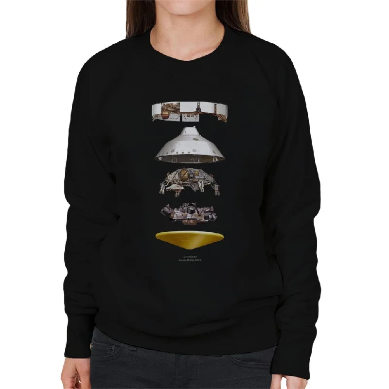 NASA Landing Site Jezero Crater Women's Sweatshirt Hoodie with Hem Contrast Bold Stylish